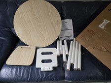 Liberty House Toys Kids White and Pinewood Table and 1 Chairs Set, Kids Wooden T