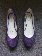 Debut Debenhams Ballet Shoes Size 5 In Purple Colour Worn Once Wedding