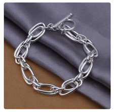 Beautiful chain link 925 Sterling Silver Bracelets Chain Fashion Gift Birthday