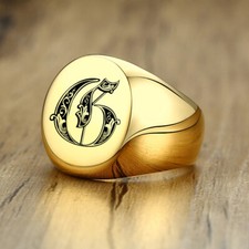 Mens Gold Signet Ring