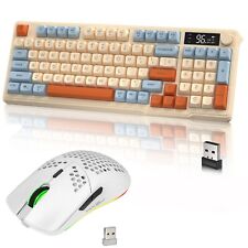 Wireless Gaming Keyboard and Mouse Rainbow LED 87 Key for PC MAC Laptop PS4 Xbox