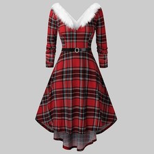 Christmas Women Fluffy Tartan