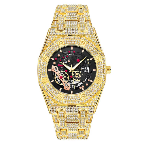 Mens bling watch luxury gold - watch,