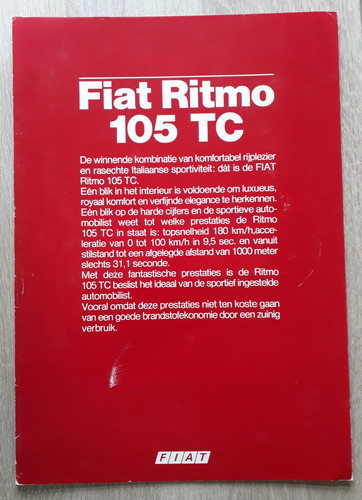 Fiat ritmo 105 brochure - fiat,
