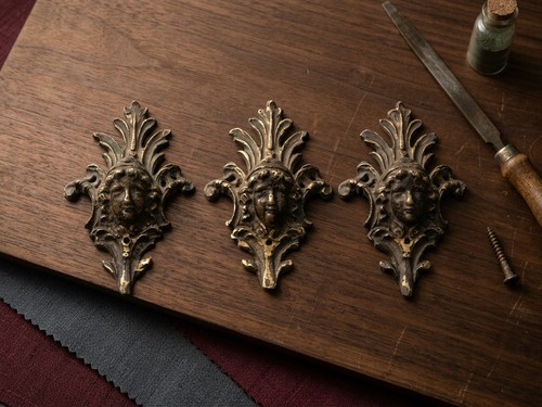 Vintage brass furniture mounts - vintage,