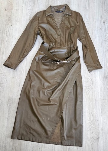Zara olive green faux leather