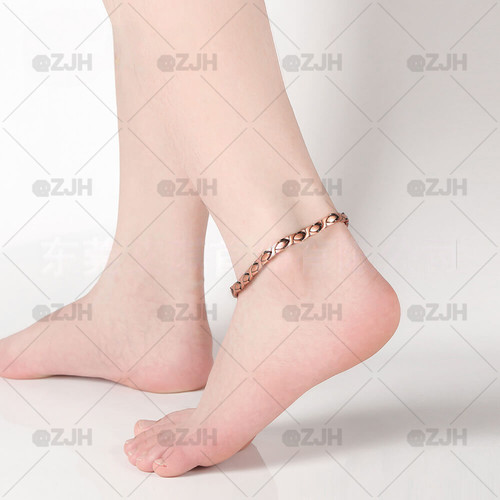 Magnetic copper anklet - copper,