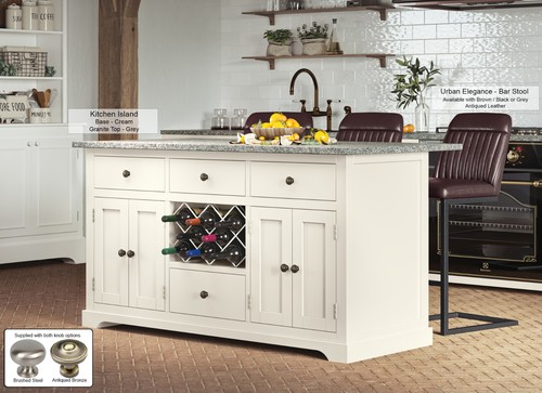 Cream kitchen island - island, with