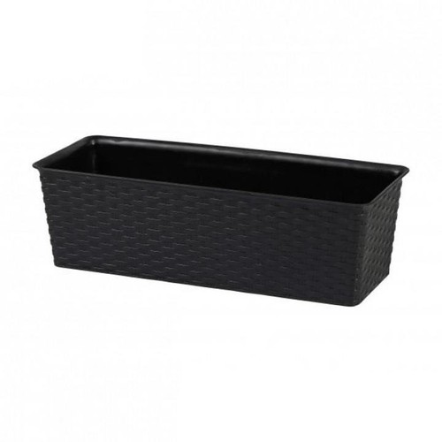 Black rattan effect - black,