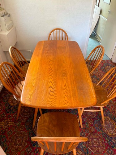 Ercol plank table and - , 6