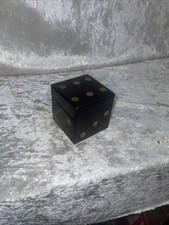Vintage Set Of Six Hand Made Wood And Brass Dice With Wood And Brass Box