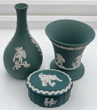 Wedgwood Teal Jasperware Trio