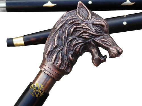 Brass solid handle walking - brass,