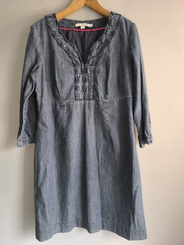 Boden denim ruffle neck - neck, tunic