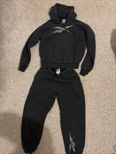 Reebok Leopard Print Black Tracksuit Set Jogger Coord Medium ASOS 12 14 Retro