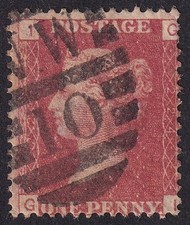 SG43/44 1d Penny Red Plate 224 'GI' Very Good Used Clear Plate Number