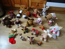 Bundle 19 x Plush MOOSE & REINDEER Soft Toys 12 ins High max - inc Grey Reindeer