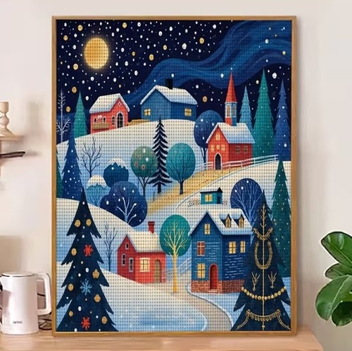 Snowy town printed - snowy, 11