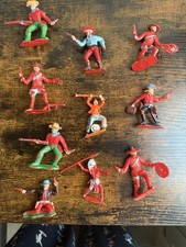 10 Figures of Cowboys Indians From The 1960s mixture of  Crescent and Cherilea.