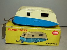 Dinky Toys 190 Caravan blue & cream with brown coloured wheels