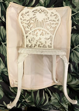 Doll's white cast iron garden chair
