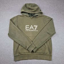 Emporio Armani Hoodie Medium Green EA7 Jumper Sweatshirt Designer Spell Out Logo