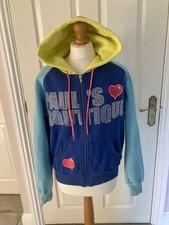 VINTAGE PAULS BOUTIQUE HOODIE Y2K UK 10 12 APX DIAMANTES COLOUR BLOCK