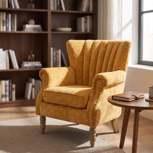 Retro studded lounge armchair - studded,