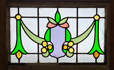 ORIGINAL EDWARDIAN STAINED GLASS WINDOW IN ORIGINAL SASH FRAME