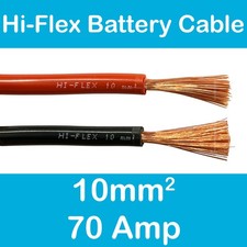 10mm² Hi-Flex Battery Cable Red / Black Car Starter Power Live Earth 70 Amp Wire