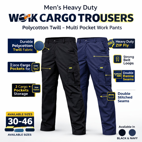 Mens work cargo trousers - mens,
