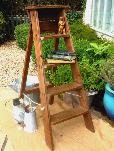 Vintage wooden ladders folding - wooden,