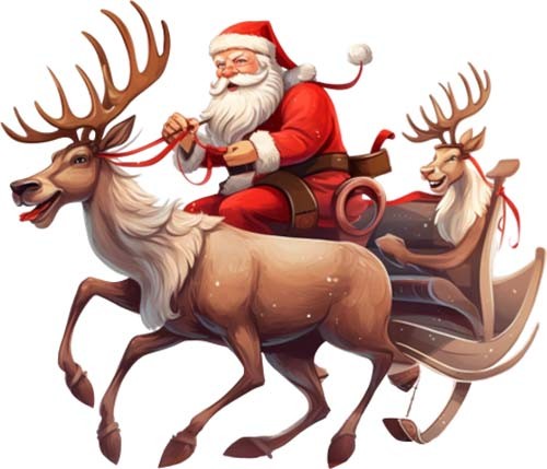 Christmas santa reindeer - christmas,