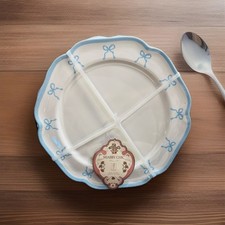 Shabby Chic Plates White /Blue