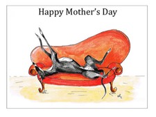 Mothers Day Card Greyhound