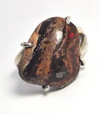 Mexican fire opal natural polished sterling silver artisan split shank large rin