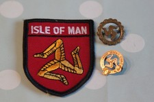 ISLE OF MAN - TRISKELION PIN BADGES + SEW ON PATCH - TT MOTORCYCLES