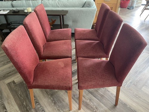 Six upholstered dining chairs - dining,