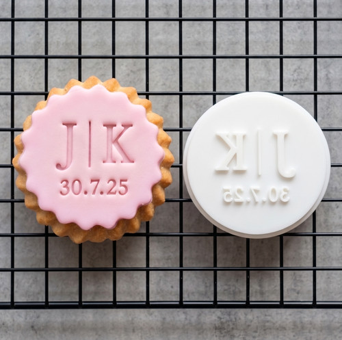 Custom initials date cookie - initials,