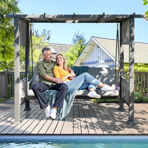 Seat porch swing with stand - 3-seat,