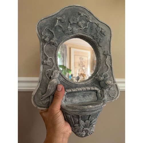 Vintage pottery mirror - vintage,