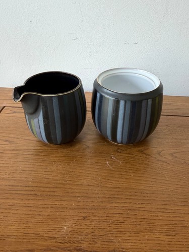 Denby jet striped jug suger - jet,