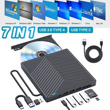 Slim External CD DVD Drive USB 3.0 Disc Player Burner Writer For Laptop PC Mac