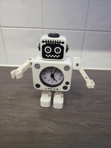 Metal robot alarm clock - metal,