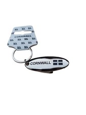 CORNWALL KERNOW CORNISH KEYRING CHROME METAL POLISHED SILVER COLOUR 18 DESIGNS