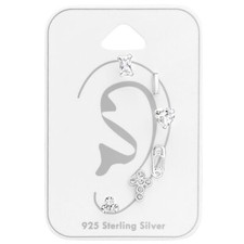 Single One Ear Set of 6 Studs 925 Sterling Silver Cross Earrings Mixed Pack