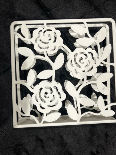 White metal napkin holder - white,