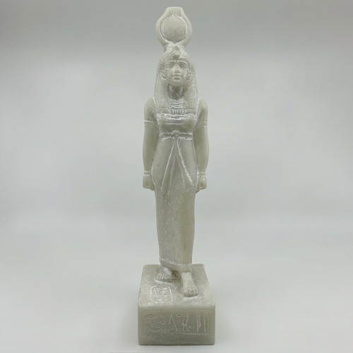 White hathor statue alabaster - statue,