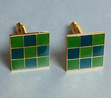 Vintage Gold Tone Green & Blue