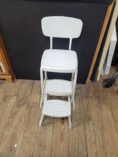 Retro White Two Step Stool